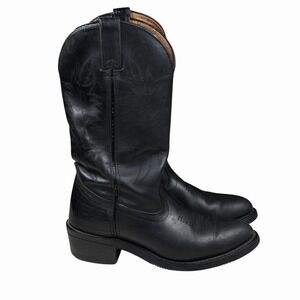 PD Tuff Men's Boots Vintage USA Size 8 EE Black Cowboy Western